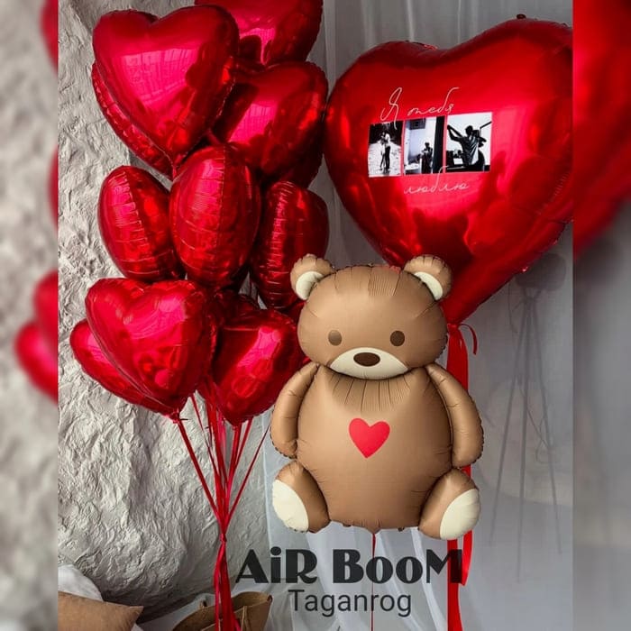 композиция из шаров на 14 февраля