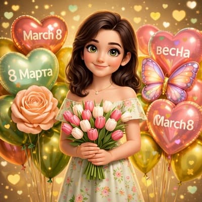 Шары на 8 Марта